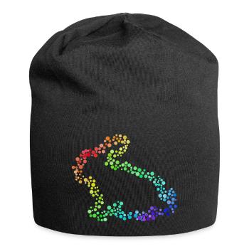 Bunny colorful dots - Jersey Beanie - black - Front