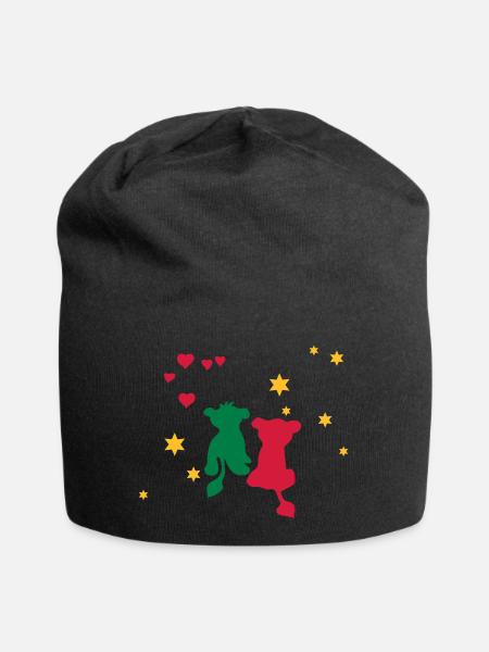 Löwen Liebe, Lion Love, Amor León - Jersey-Beanie - Schwarz