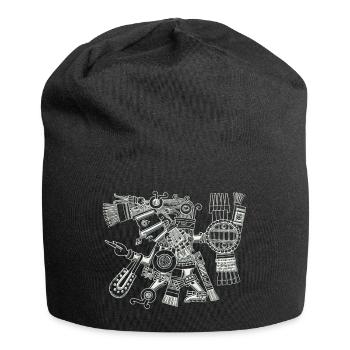 Maya Gott, Mexiko, Krieger, Illustration, Indianer - Jersey-Beanie - Schwarz - Vorne