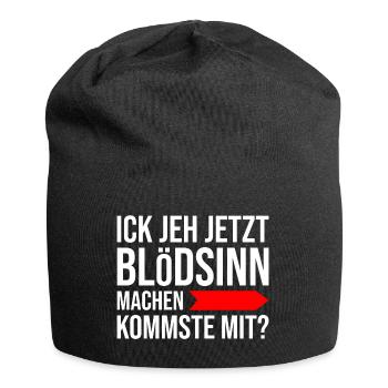 Berlin slang lustig blödsinn dialekt berliner - Jersey-Beanie - Schwarz - Vorne