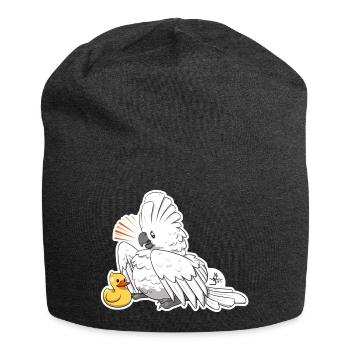 Umbrella Cockatoo - Jersey Beanie - charcoal grey - Front