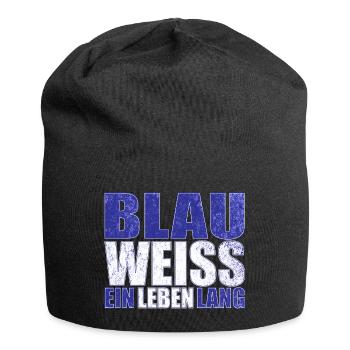 Blau Weiss ein Leben Lang - Jersey-Beanie - Schwarz - Vorne
