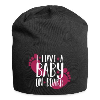 Baby on board - Jersey-Beanie - Schwarz - Vorne