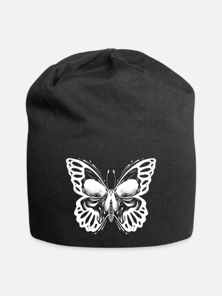 Skull Butterfly normal - Jersey-Beanie - Schwarz