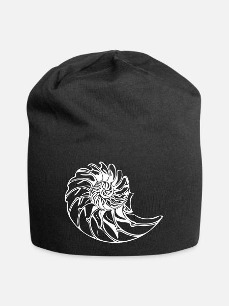 Elegante Muschel - Jersey-Beanie - Schwarz