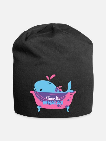 Time to relax, time to Whalax - Jersey-Beanie - Schwarz