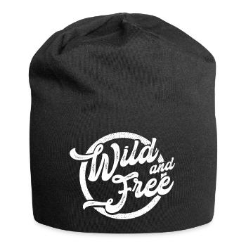 wild and free - free and wild - Jersey Beanie - black - Front