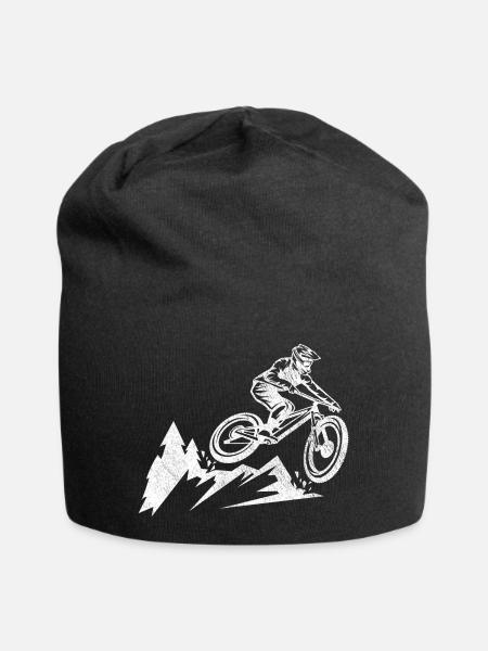 mountainbike downhill single trail biker geschenk - Jersey-Beanie - Schwarz