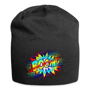Comic Boom Explosion Sprechblase Superheld Retro - Jersey-Beanie - Schwarz - Vorne