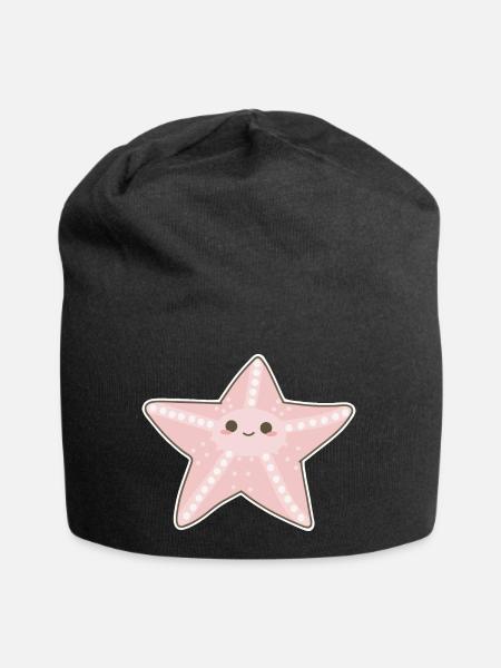 Seestern - Jersey-Beanie - Schwarz