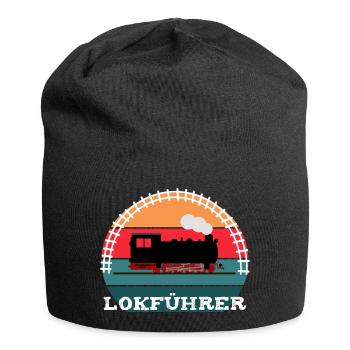 Lokführer Eisenbahn Dampflok - Jersey-Beanie - Schwarz - Vorne