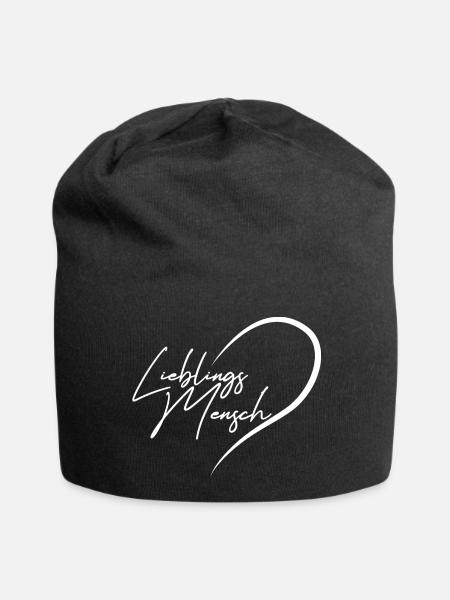 Lieblingsmensch weiß - Jersey-Beanie - Schwarz