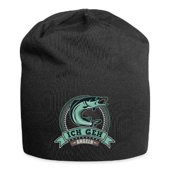 Fischen angeln Angler Angel Hobby - Jersey-Beanie - Schwarz - Vorne