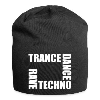 rave techno dance trance - Bonnet en jersey - noir - Devant