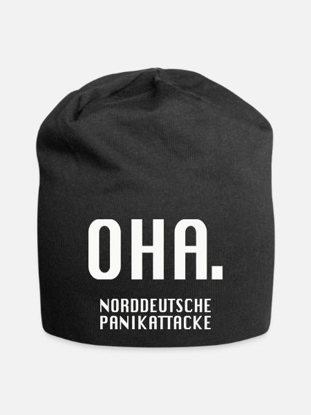 Oha. Norddeutsche Panikattacke - Jersey-Beanie - Schwarz