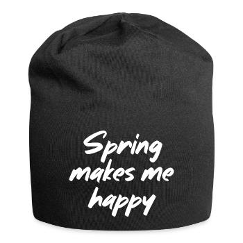 Le printemps me rend heureux - Bonnet en jersey - noir - Devant