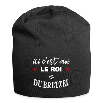 Ici c'est moi le roi du bretzel spécialité Alsace - Bonnet en jersey - noir - Devant