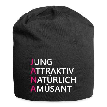 Jana Name Geschenk - Jersey-Beanie - Schwarz - Vorne