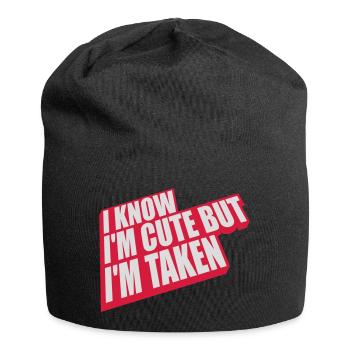 cute but taken quote - Jersey Beanie - black - Front