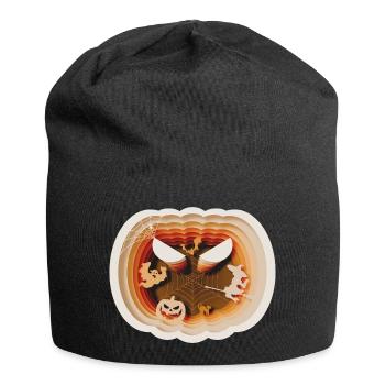Halloween Pumpkin Silhouette Style - Jersey Beanie - black - Front