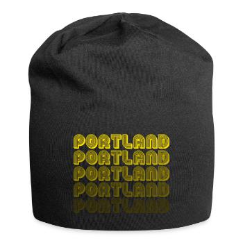 Portland Retro Gradient Typo - Jersey Beanie - black - Front
