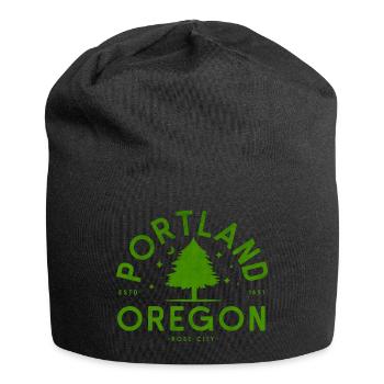 Portland Grüner Baum Logo - Jersey-Beanie - Schwarz - Vorne