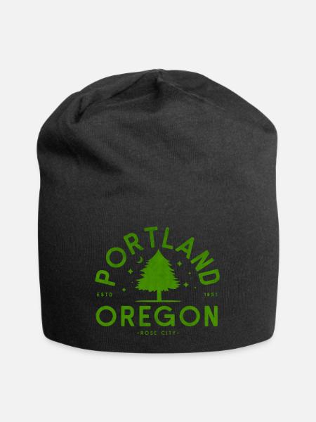Logo de l’arbre vert de Portland - Bonnet en jersey - noir