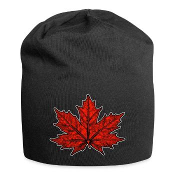 Ahorn / Blatt - Jersey-Beanie - Schwarz - Vorne