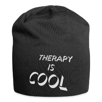 therapy is cool Quote - Jersey Beanie - black - Front