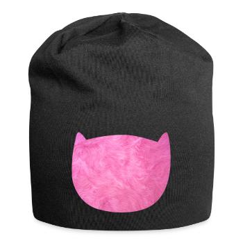 Katze Flausch Pelz Fell pink Fan Katzenliebe - Jersey-Beanie - Schwarz - Vorne