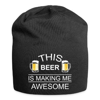 Bier Wein Whiskey Schnaps Alkohol - Jersey-Beanie - Schwarz - Vorne