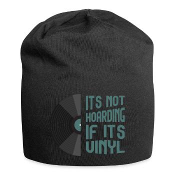 Its not hoarding if it's vinyl - Jersey Beanie - black - Front