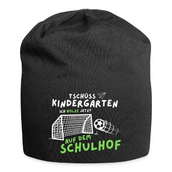 Schulanfang, Schulkind, Einschulung, Fußball - Jersey-Beanie - Schwarz - Vorne