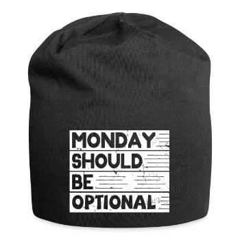 Monday should be optional weiss - Jersey-Beanie - Schwarz - Vorne