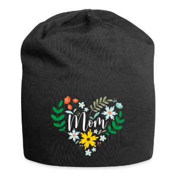 Beste Mutter aller Zeiten - Jersey-Beanie - Schwarz - Vorne