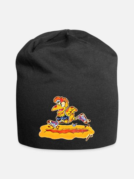 3000px 1 - Jersey-Beanie - Schwarz