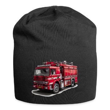 Mit dem Feuerwehrauto Brände bekämpfen - Jersey-Beanie - Schwarz - Vorne