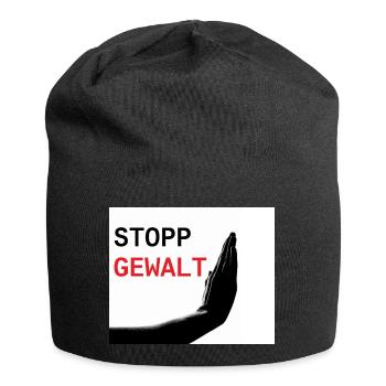 Stopp Gewalt - Jersey-Beanie - Schwarz - Vorne