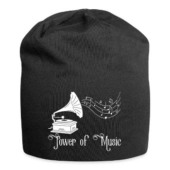 Vintage-Musik (weiß) - Jersey-Beanie - Schwarz - Vorne