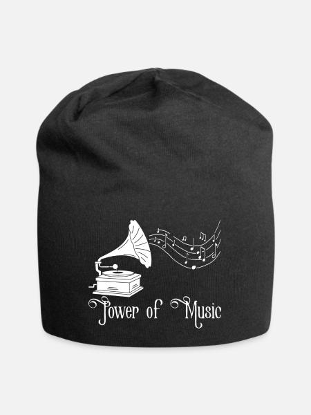 Vintage-Musik (weiß) - Jersey-Beanie - Schwarz