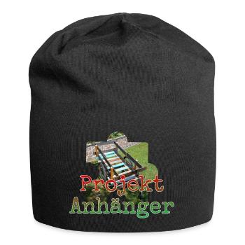 Projekt Anhänger - Jersey-Beanie - Schwarz - Vorne