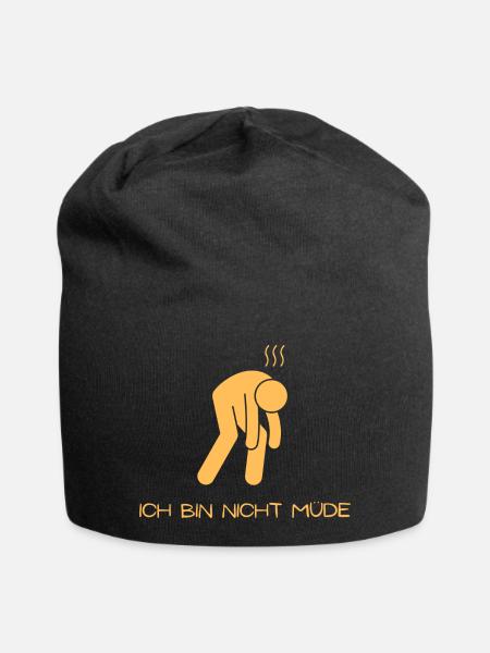 Ich bin nicht müde - Jersey-Beanie - Schwarz
