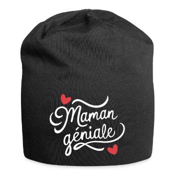Maman géniale - Bonnet en jersey - noir - Devant