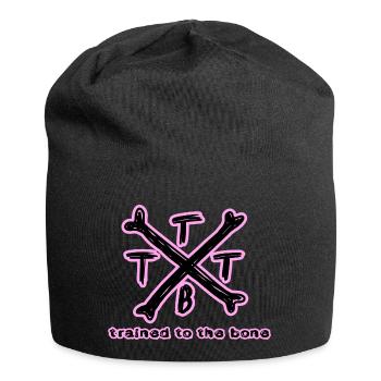 trained to the bone crossbones pink Bodybuilding - Jersey Beanie - black - Front