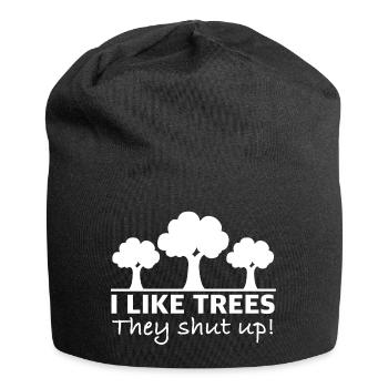 I Like Trees That Keep Your Mouth Shut | Sayings - Jersey Beanie - black - Front