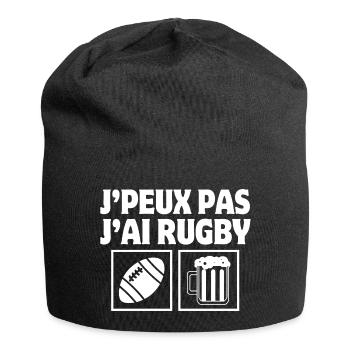 rugby, fan de rugby, rugby humour, rugby sport - Bonnet en jersey - noir - Devant