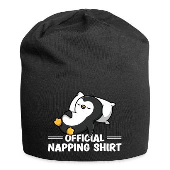 Amoureux du pingouin endormi Pingouin mignon Sieste - Bonnet en jersey - noir - Devant