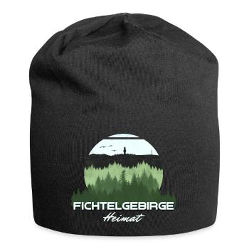 Wunderschönes grünes Fichtelgebirge - Jersey-Beanie - Schwarz - Vorne