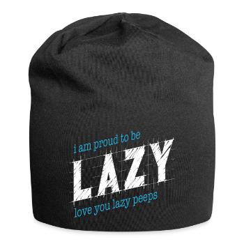 Proud to be lazy - Jersey Beanie - black - Front