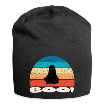 Retro vintage Sunset Halloween Ghost - Jersey Beanie - black - Front